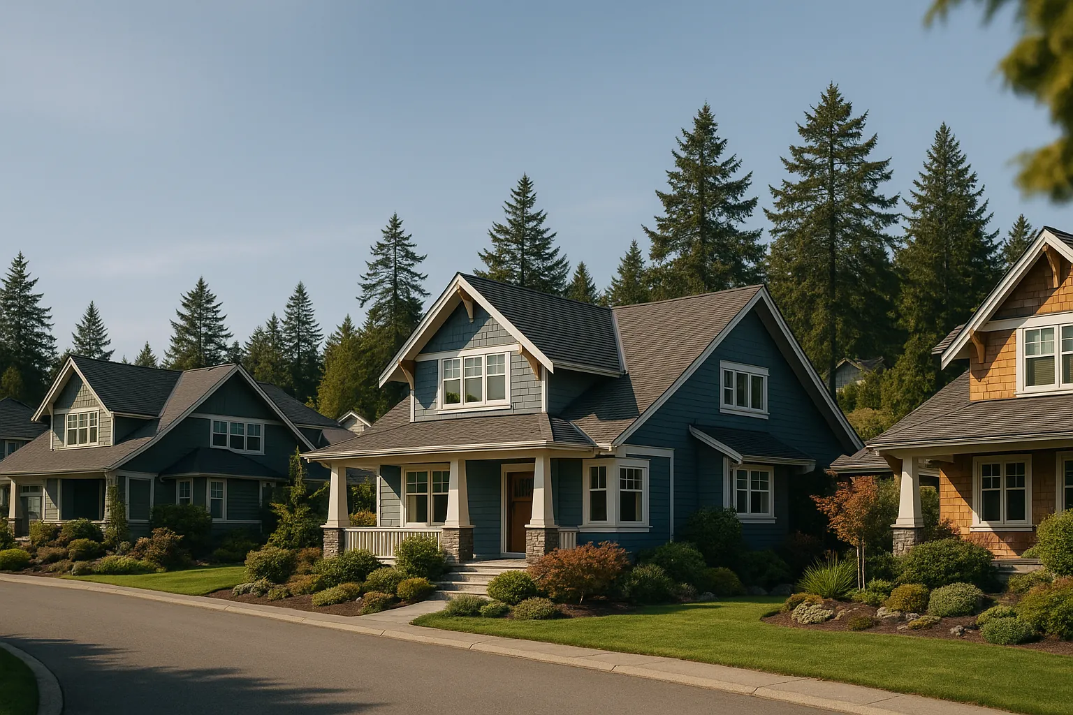 Residential homes with healthy, well-kept roofs in Sidney, BC